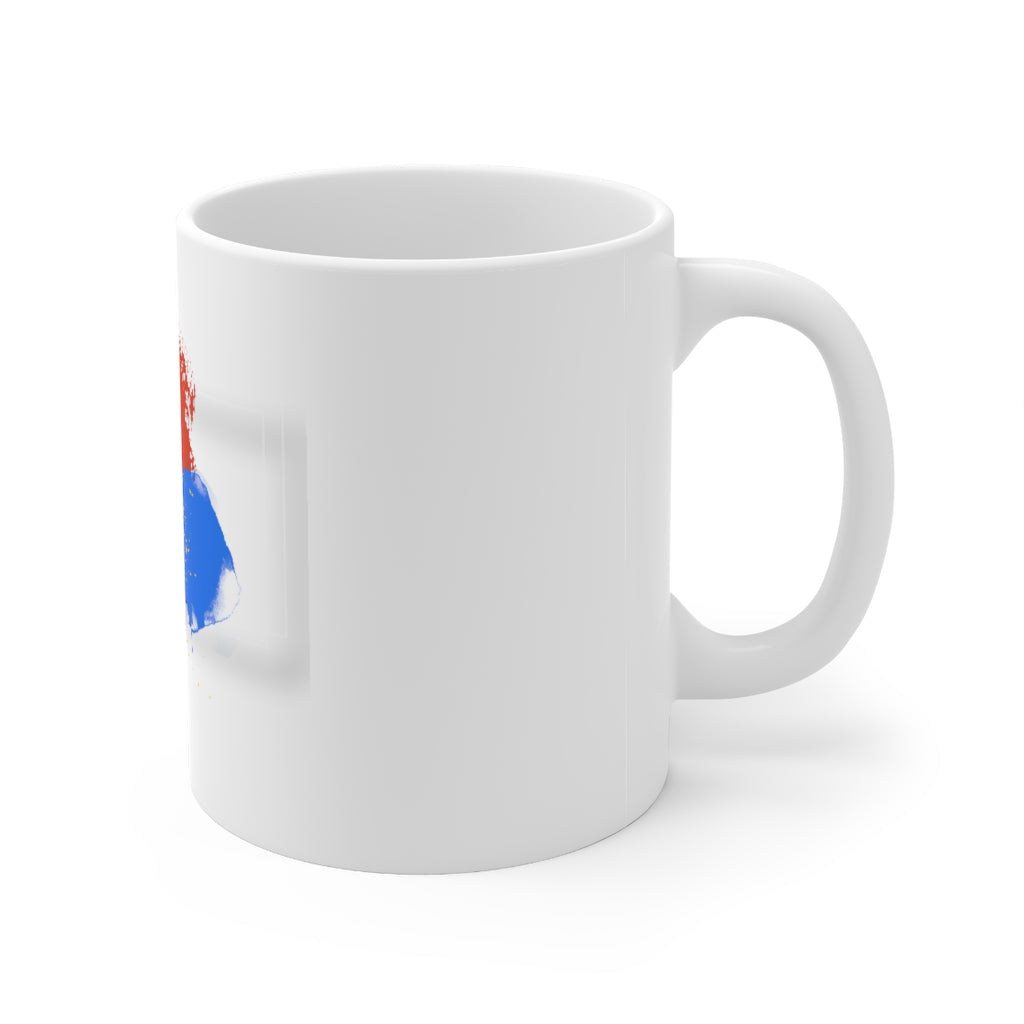 White SB Splat Mug—11oz