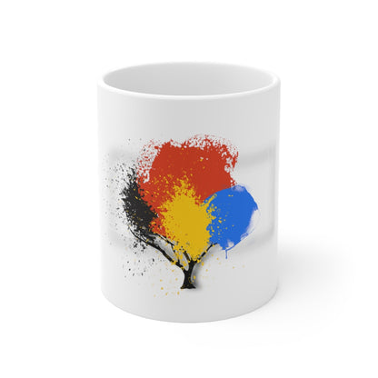 White SB Splat Mug—11oz