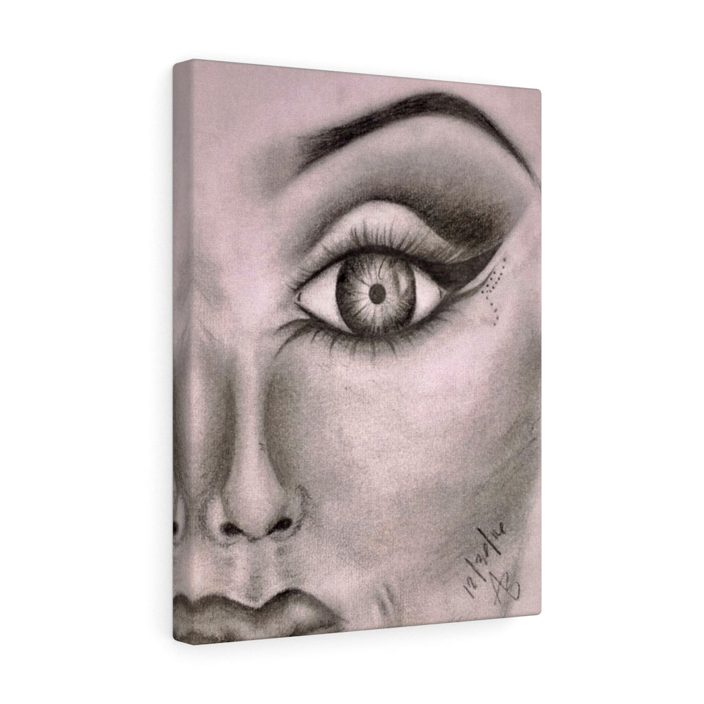 A Woman's Eye Sketch on Canvas