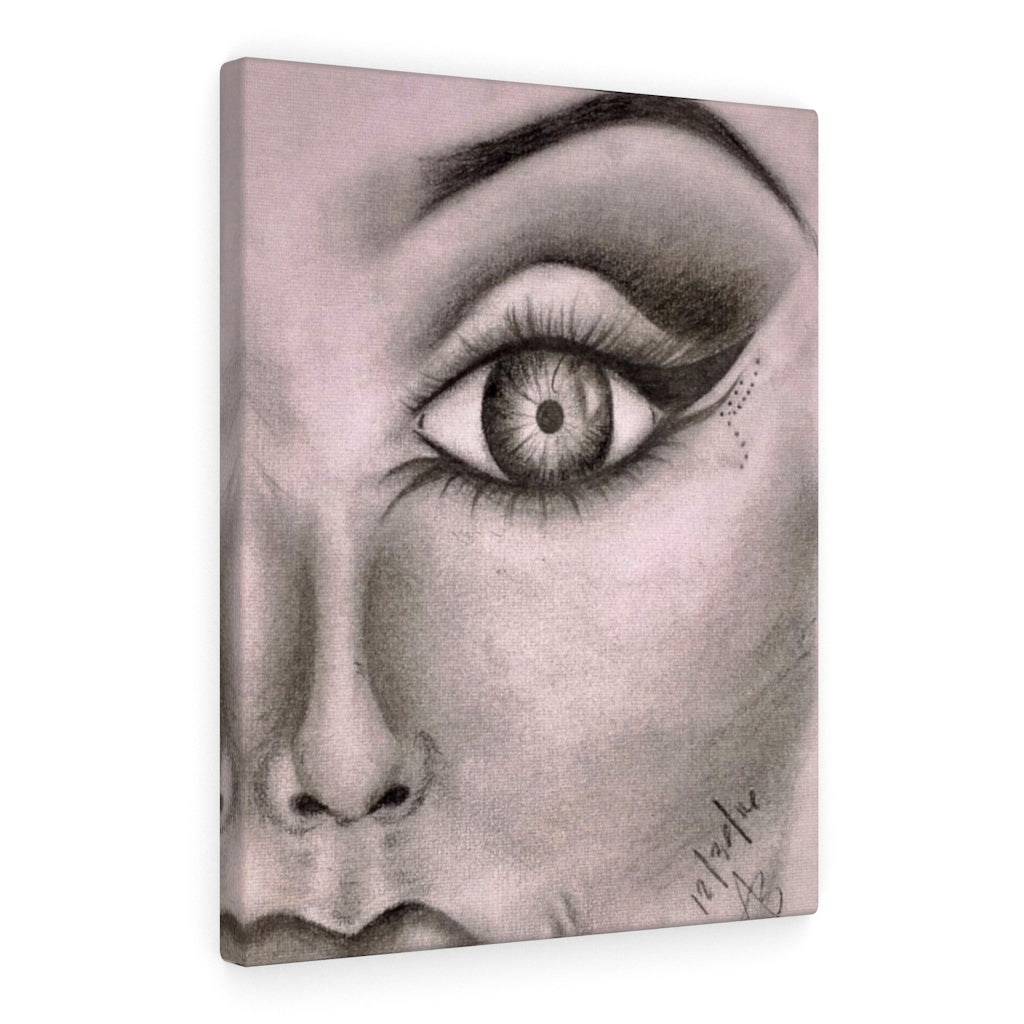 A Woman's Eye Sketch on Canvas