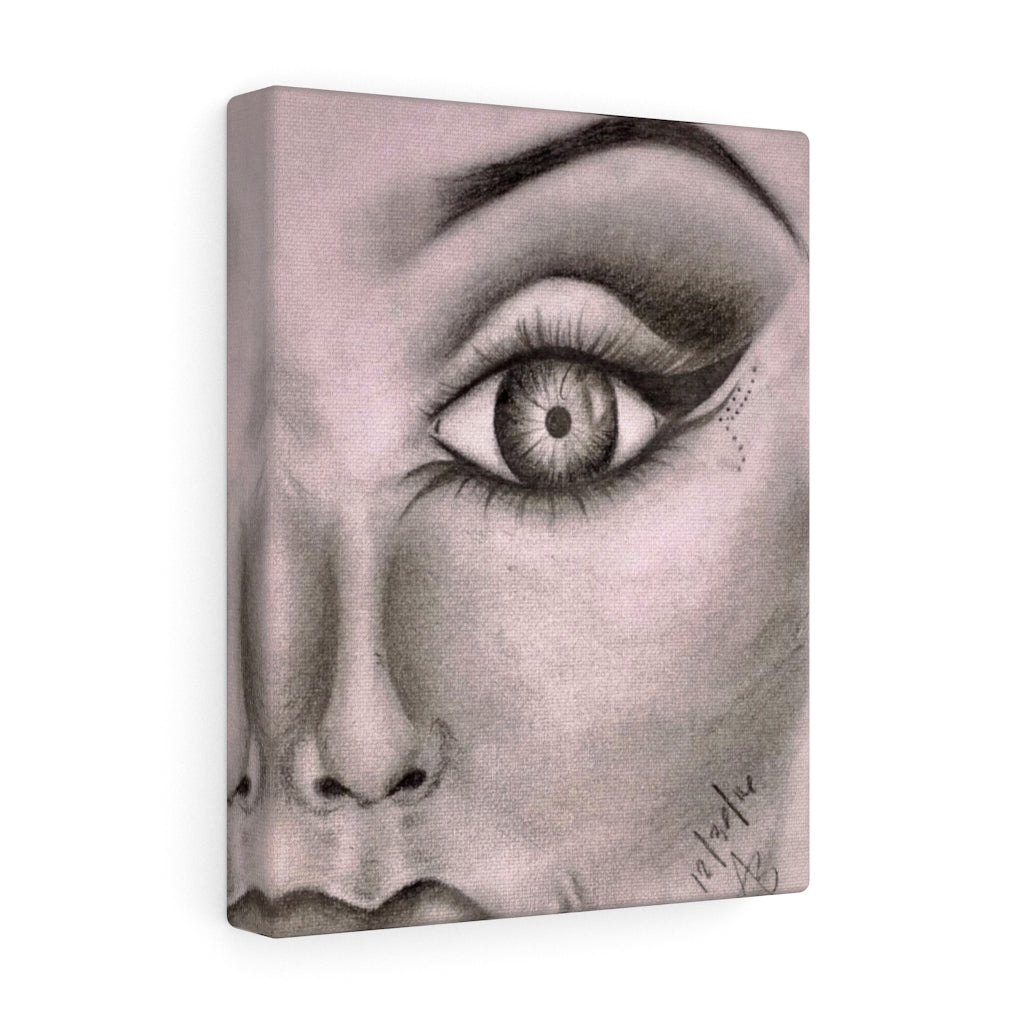 A Woman's Eye Sketch on Canvas